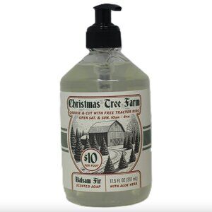 NWT Balsam Fir Hand Soap Christmas Tree Farm 17.5 oz Hand Wash New w/ Aloe Vera